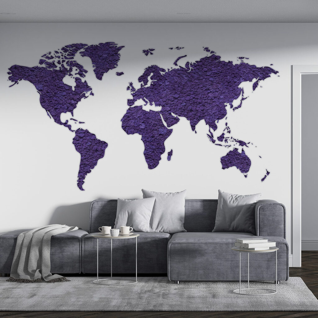 Wereldkaart met ruwe kleursporen — interieur 3