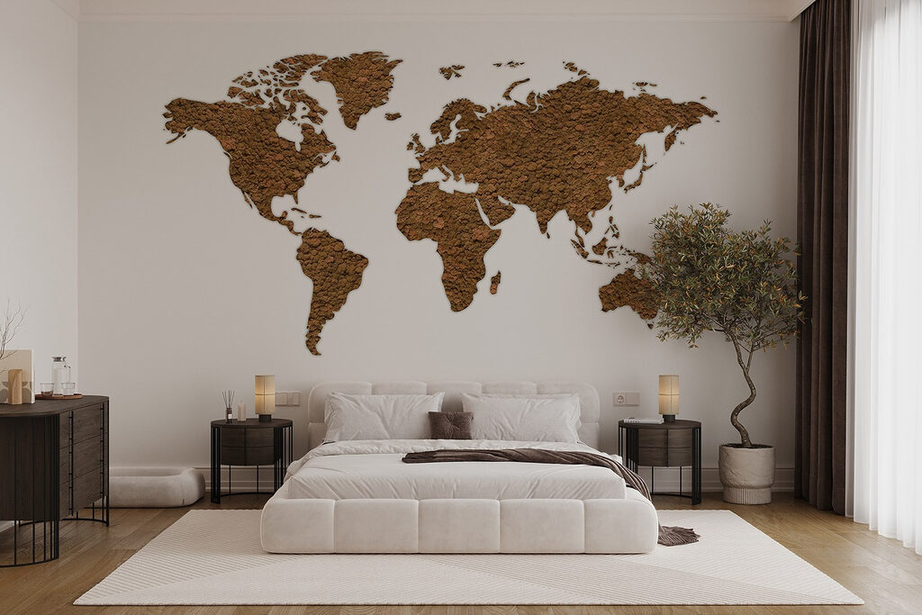 Wereldkaart met ruwe kleursporen — interieur 1