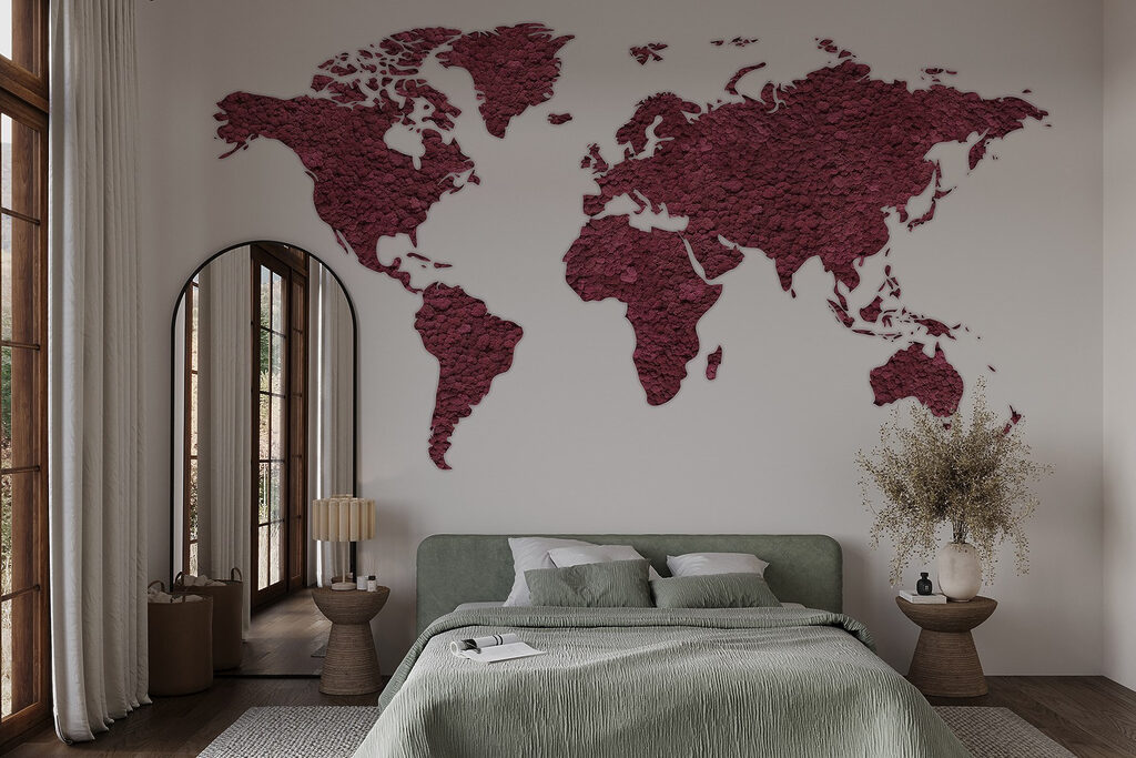 Wereldkaart met ruwe kleursporen — interieur 2