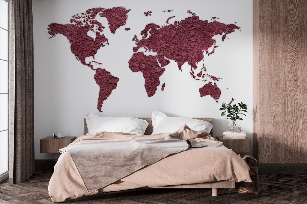 Wereldkaart met ruwe kleursporen — interieur 3