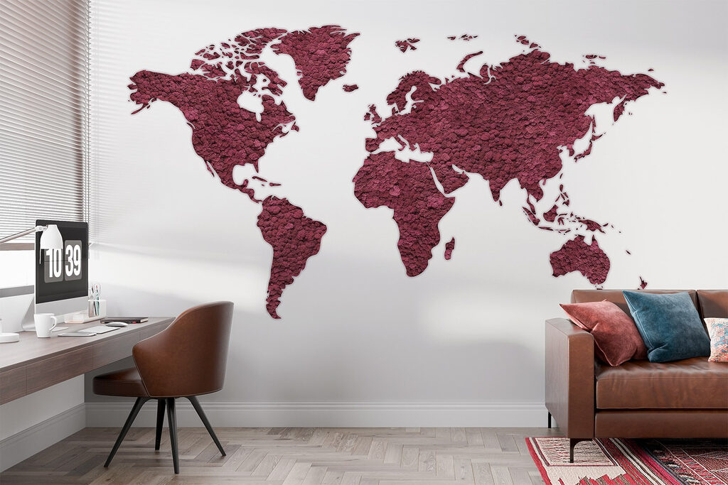 Wereldkaart met ruwe kleursporen — interieur 5