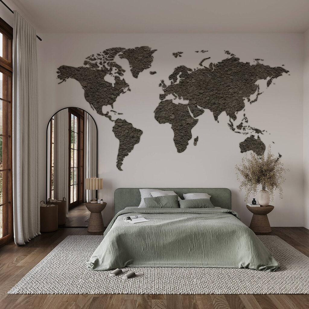 Wereldkaart met ruwe kleursporen — interieur 2