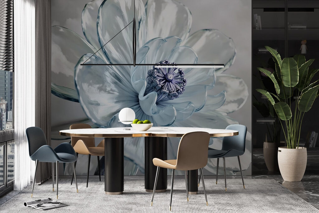 Bloem in koele kristaltinten — interieur 3