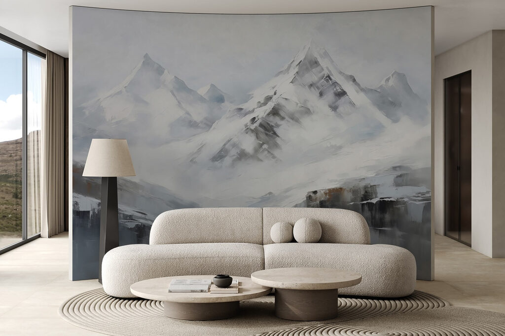 Besneeuwde pieken in aquarel — interieur 2