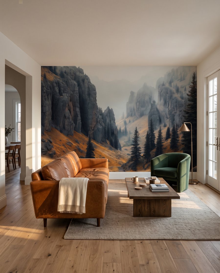Dennen in een rotskloof in een interieur
