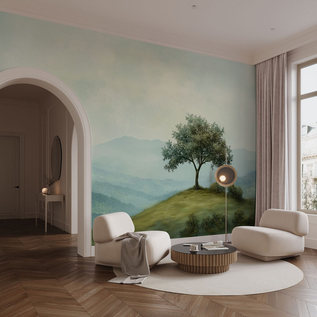 Eenzame boom boven berglagen — interieur 2