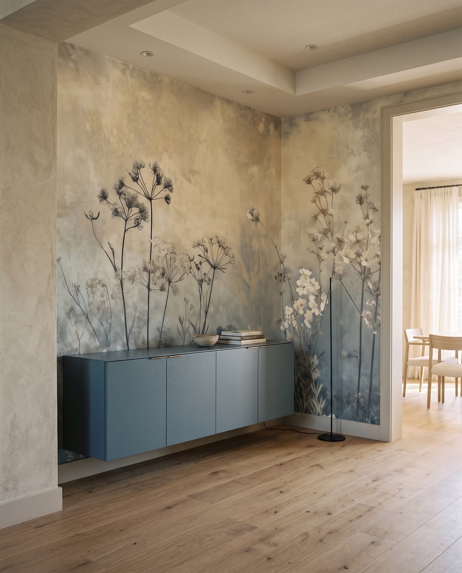 Wilde bloemen in avondlicht — interieur 2