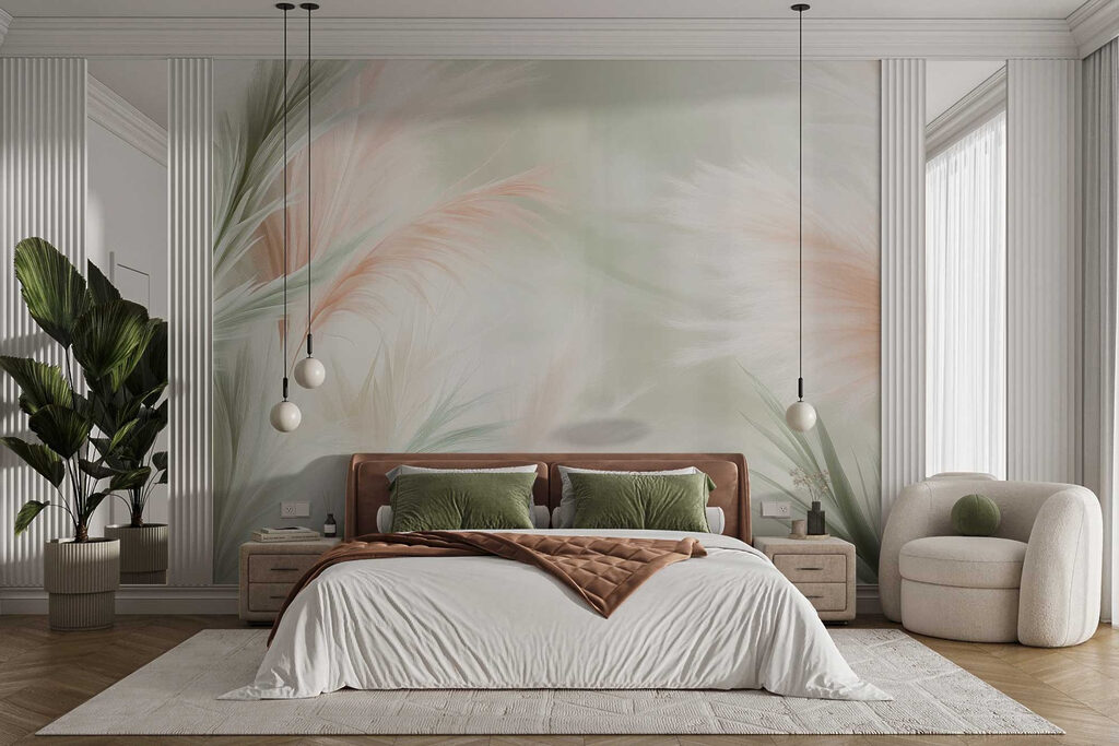 Pluimen in zachte pastelkleuren — interieur 2