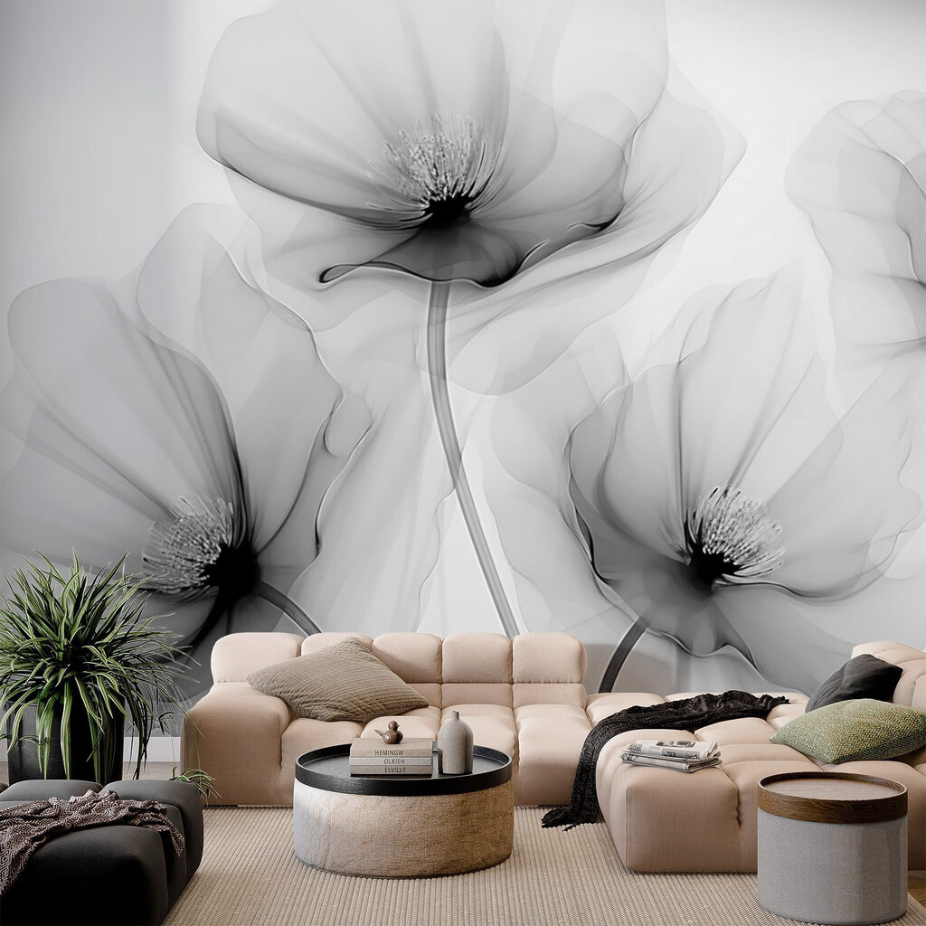 Bloemen in doorzichtige kleurrook — interieur 3