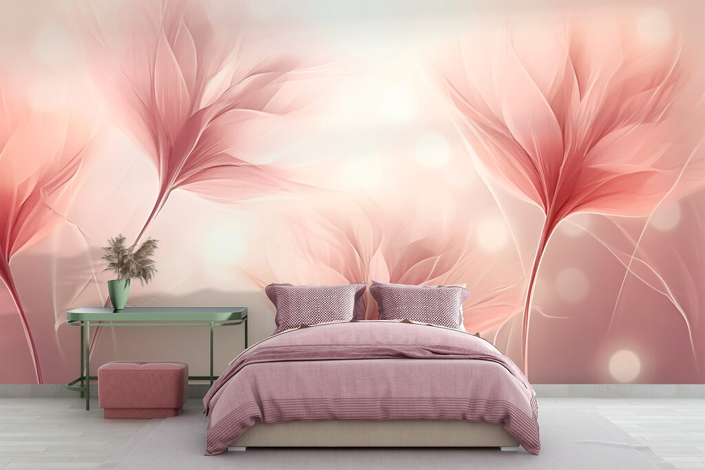 Roze bladeren in lichtnevel — interieur 1