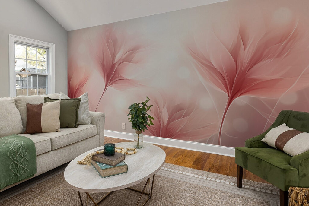 Roze bladeren in lichtnevel — interieur 2