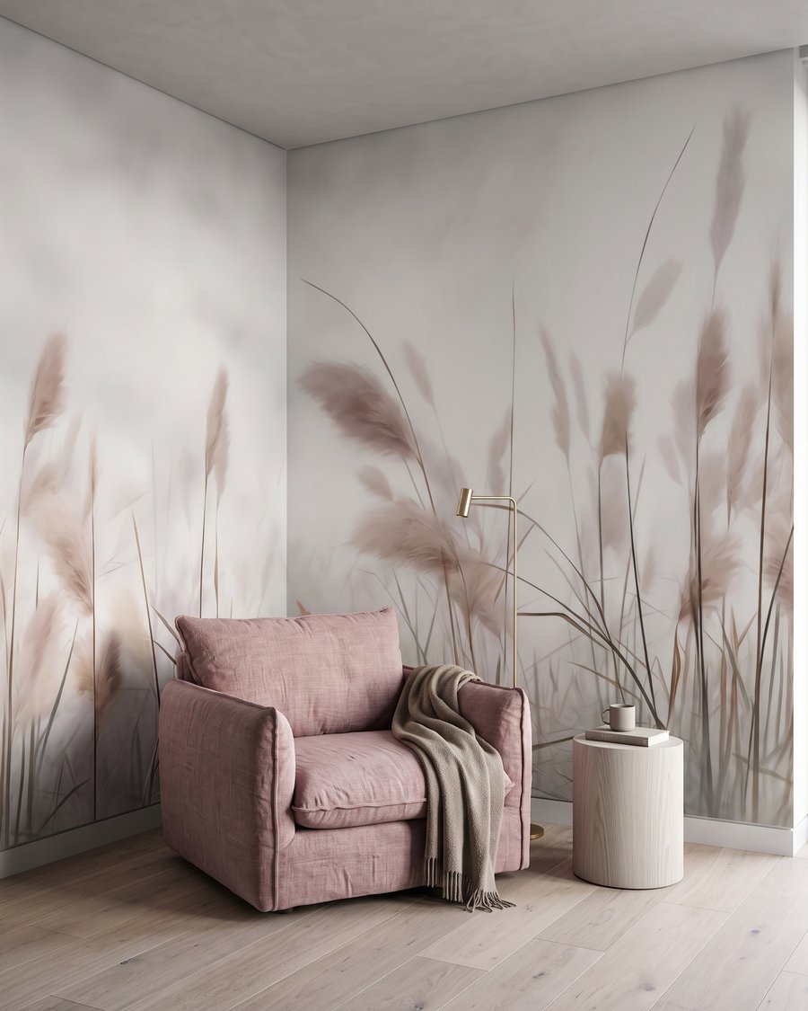 Bruine pluimen in nevel in een interieur