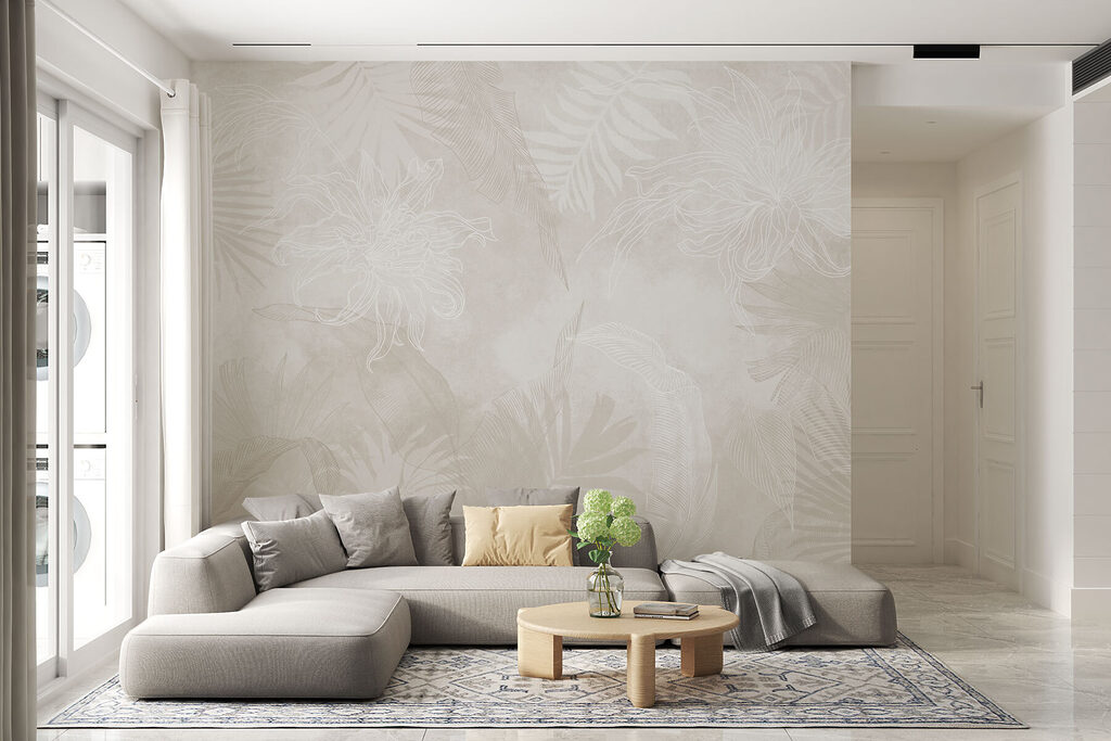 Tropenblad als vervaagde afdruk — interieur 2