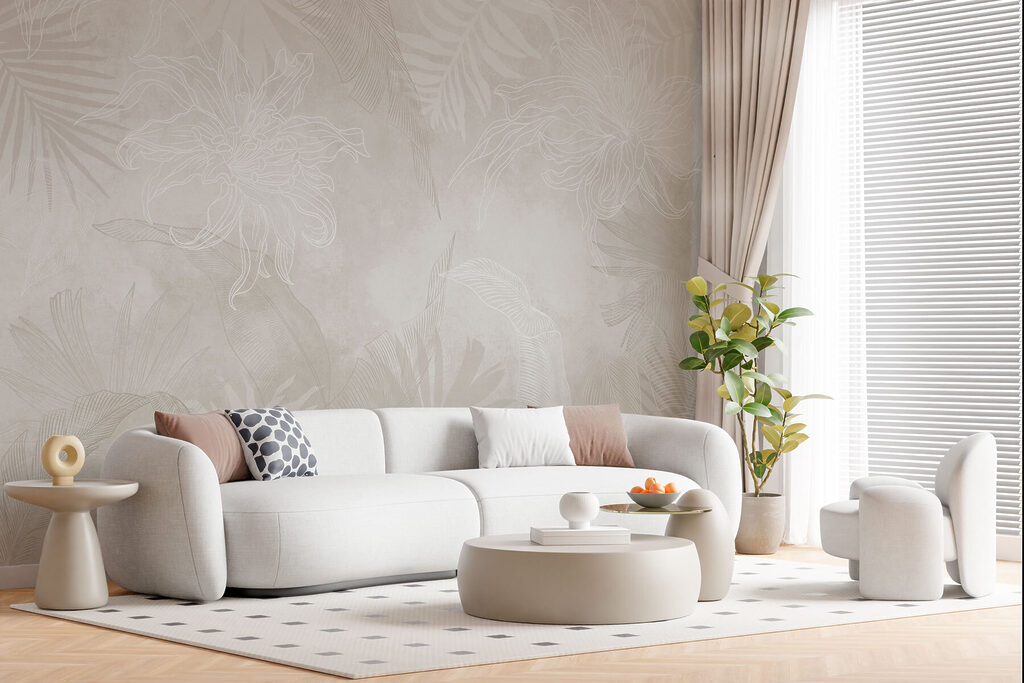 Tropenblad als vervaagde afdruk — interieur 3