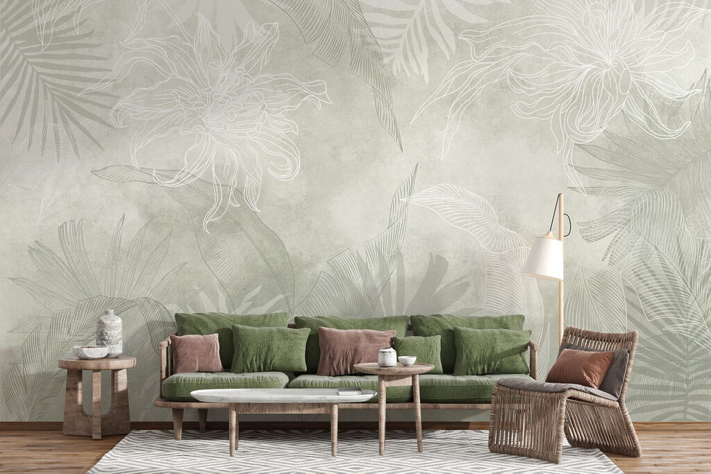 Tropenblad als vervaagde afdruk — interieur 3