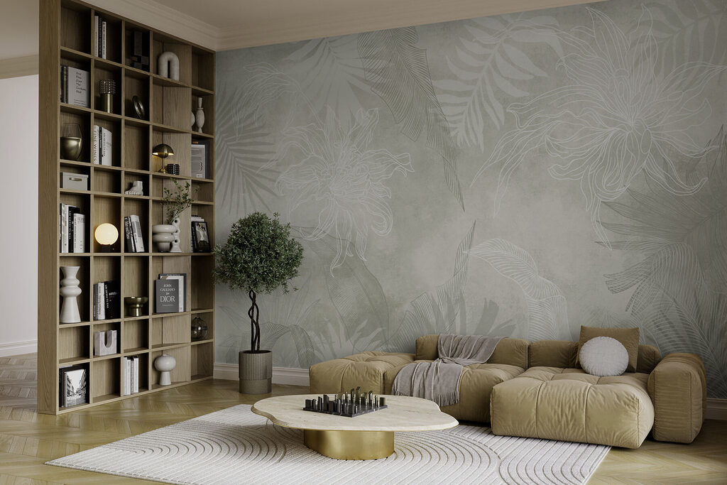 Tropenblad als vervaagde afdruk — interieur 4