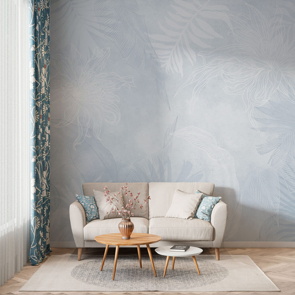 Tropenblad als vervaagde afdruk — interieur 3