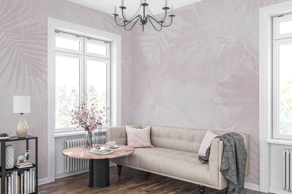 Tropenblad als vervaagde afdruk — interieur 3