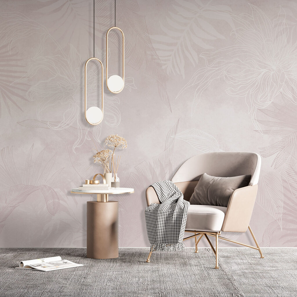 Tropenblad als vervaagde afdruk — interieur 4