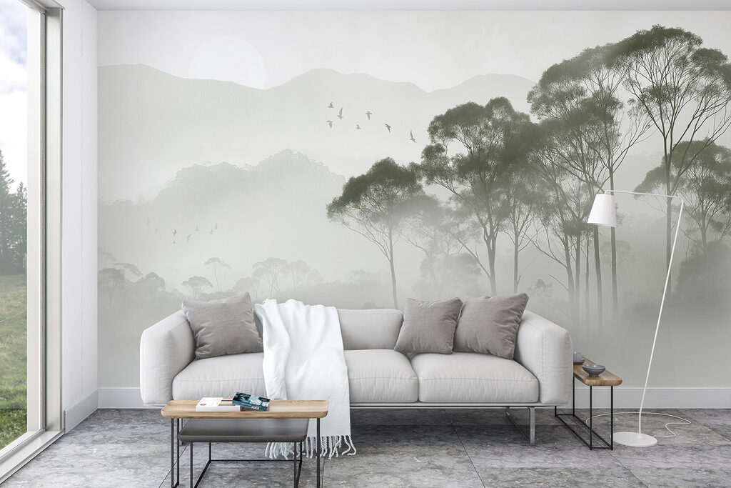 Vogels vliegen over bomen — interieur 4
