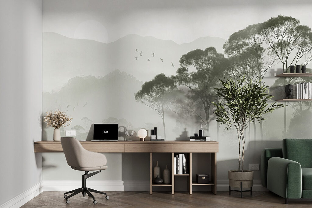 Vogels vliegen over bomen — interieur 6