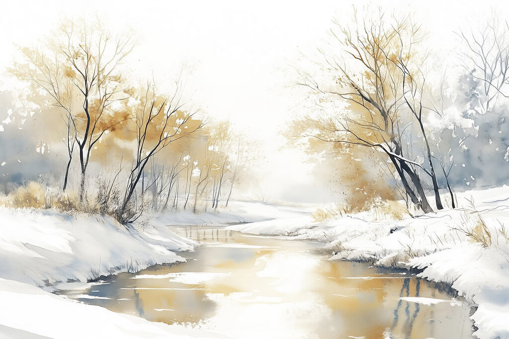 Winterlicht op de rivier — volledig ontwerp