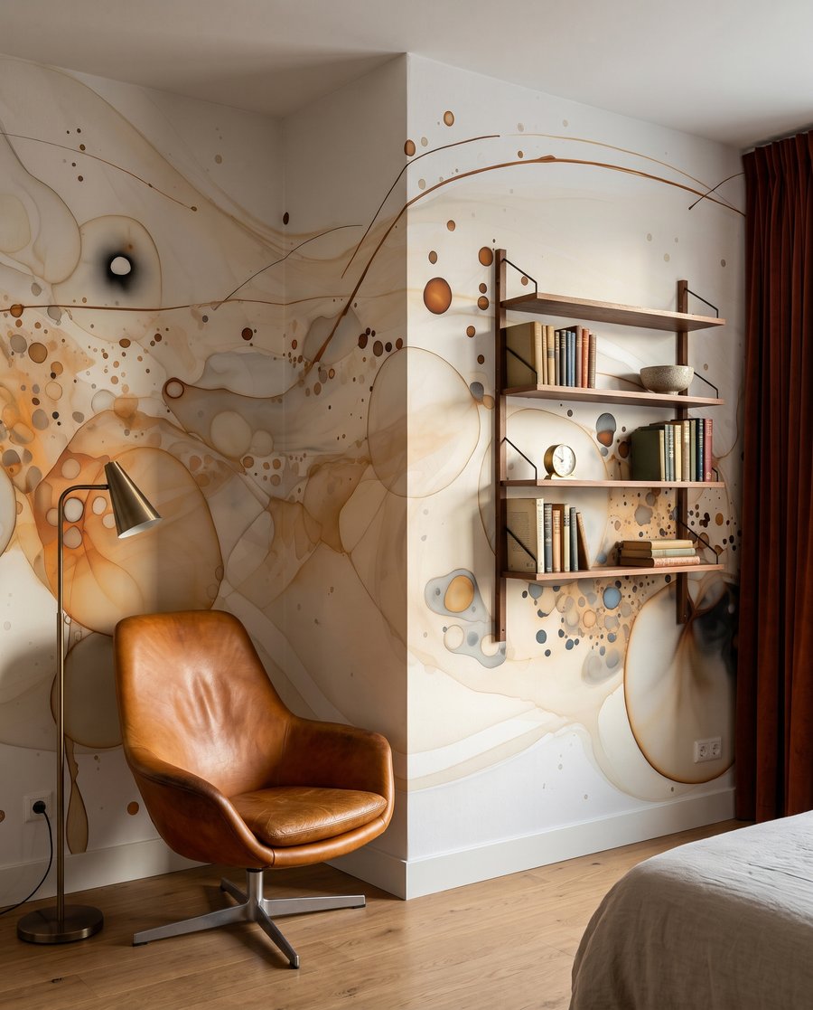 Gouden lijnen tussen kleurkringen — interieur 1