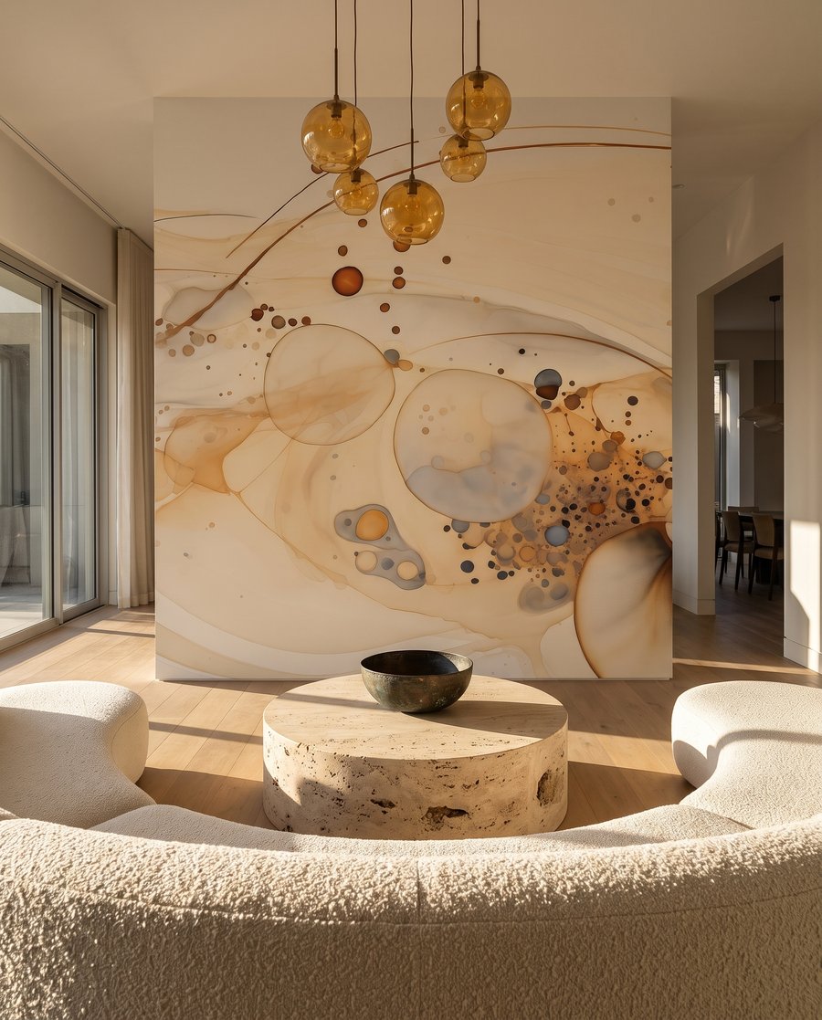 Gouden lijnen tussen kleurkringen — interieur 4
