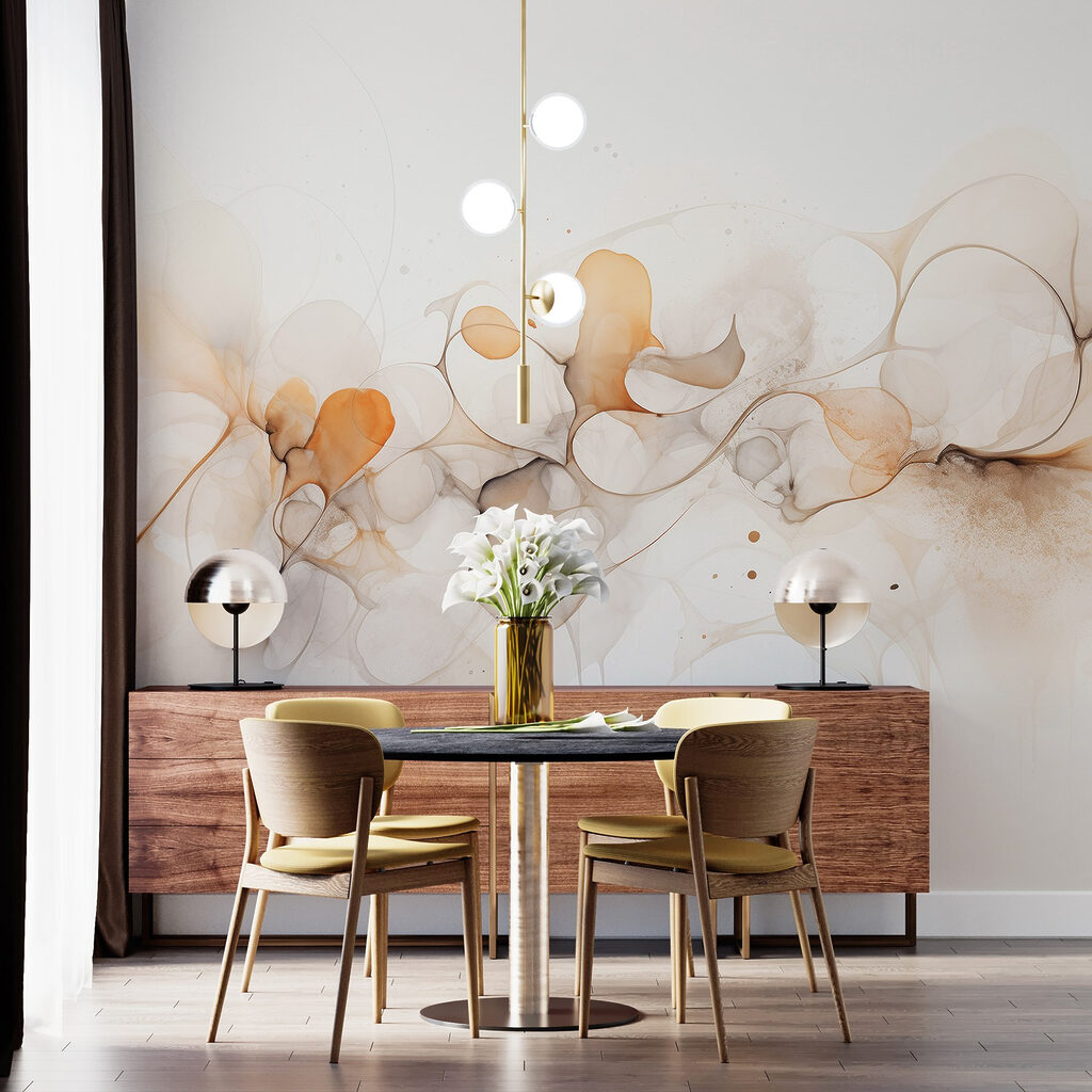 Zachte inktvormen in beige — interieur 4