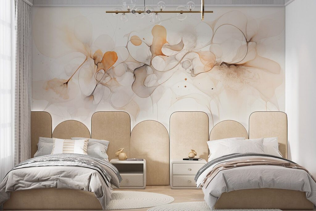 Zachte inktvormen in beige — interieur 5