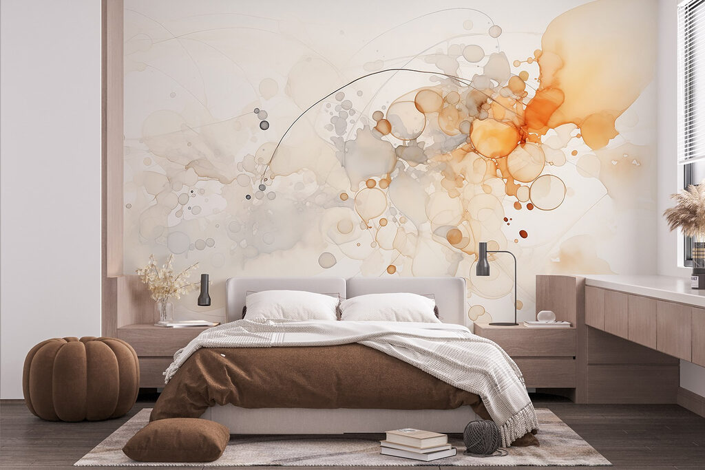 Okerkleurige kringen in beweging — interieur 1