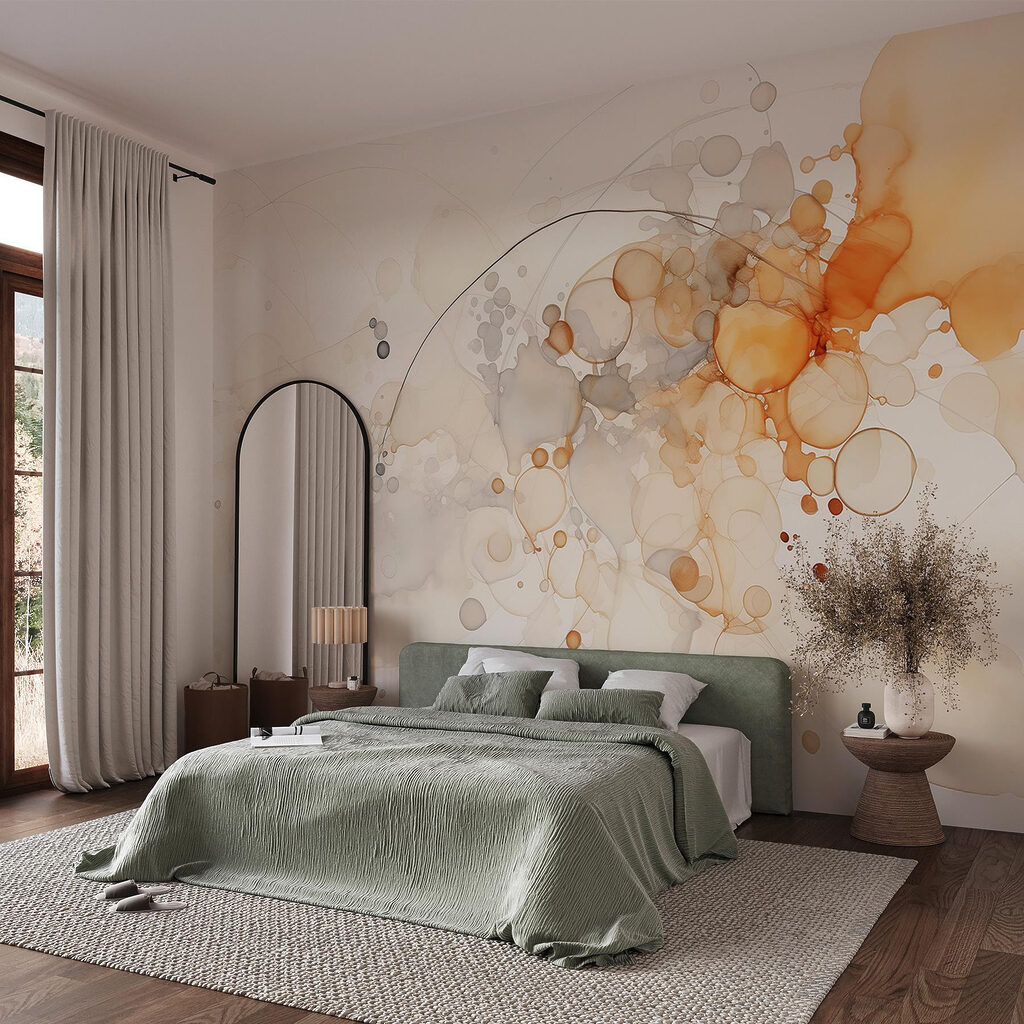 Okerkleurige kringen in beweging — interieur 2