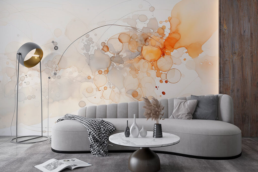 Okerkleurige kringen in beweging — interieur 3