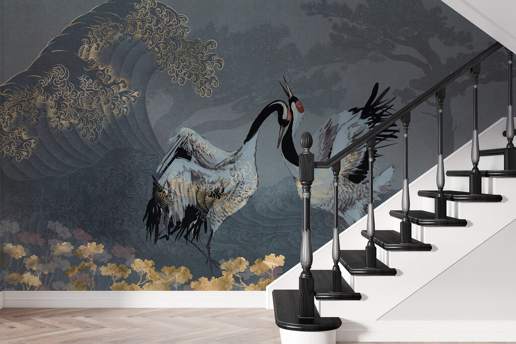 Kraanvogels voor een golf — interieur 1