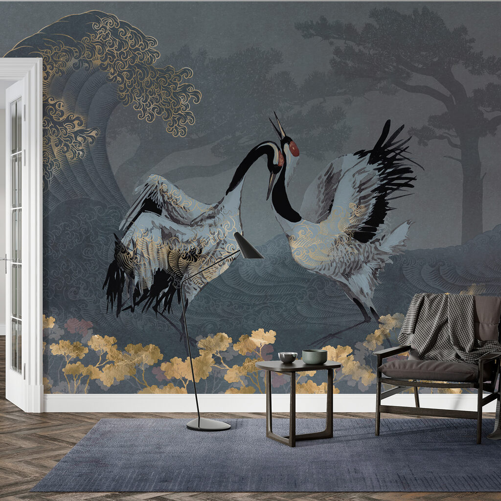 Kraanvogels voor een golf — interieur 3