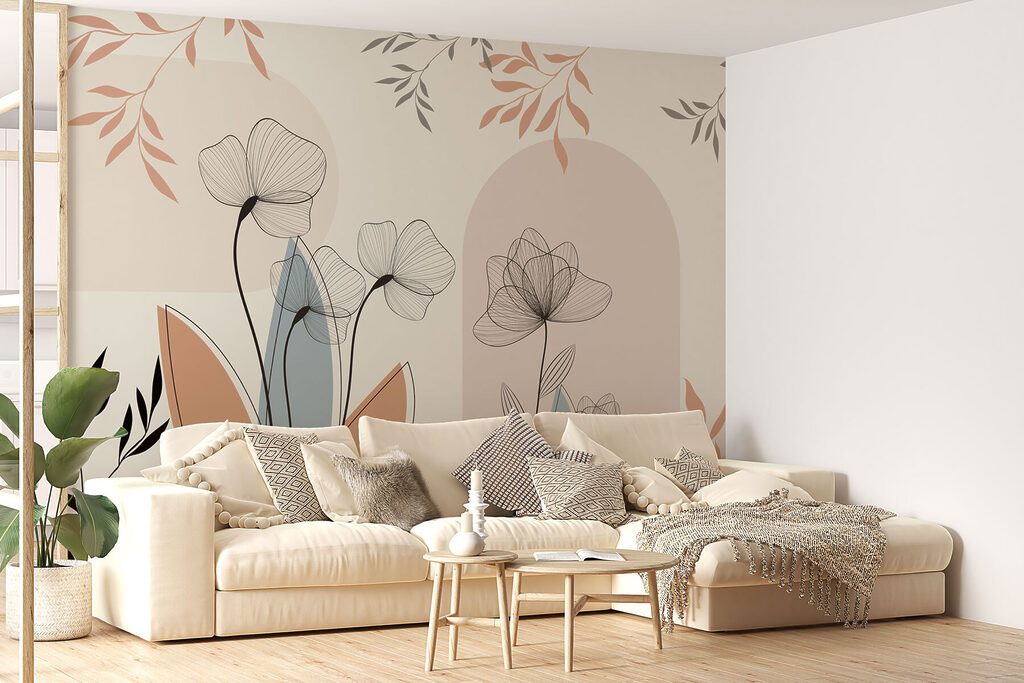 Bloemlijnen tussen zachte bogen — interieur 1