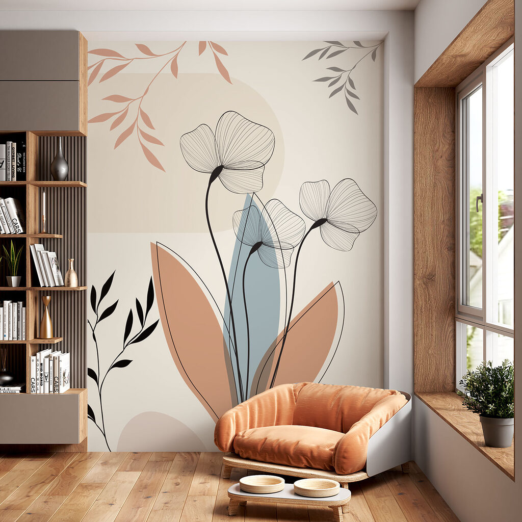 Bloemlijnen tussen zachte bogen — interieur 2