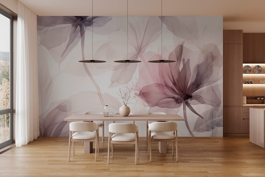Bloemen in mauve sluiers — interieur 2