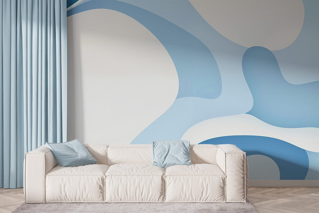 Blauwe banen met rondingen — interieur 3