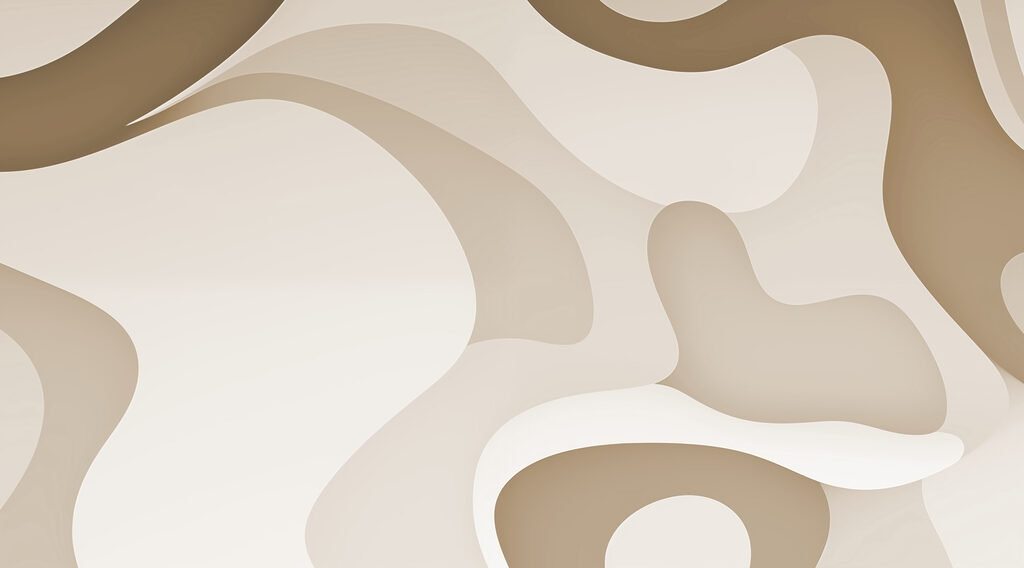 Vloeiende vormen in taupe — volledig ontwerp