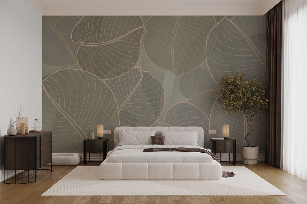 Bladnerven op zacht olijfgroen — interieur 4