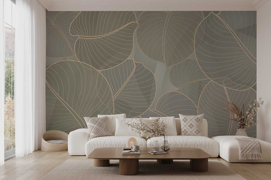 Bladnerven op zacht olijfgroen — interieur 6