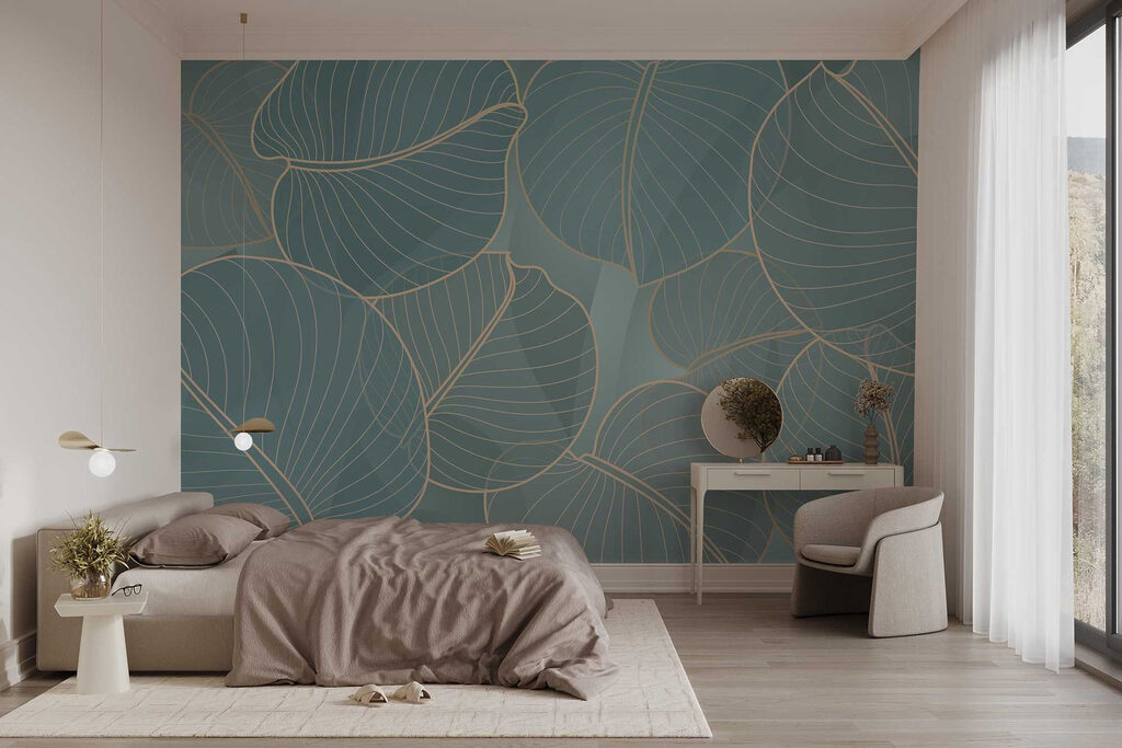 Natuurlijke bladmotieven in zachte tinten — interieur 2