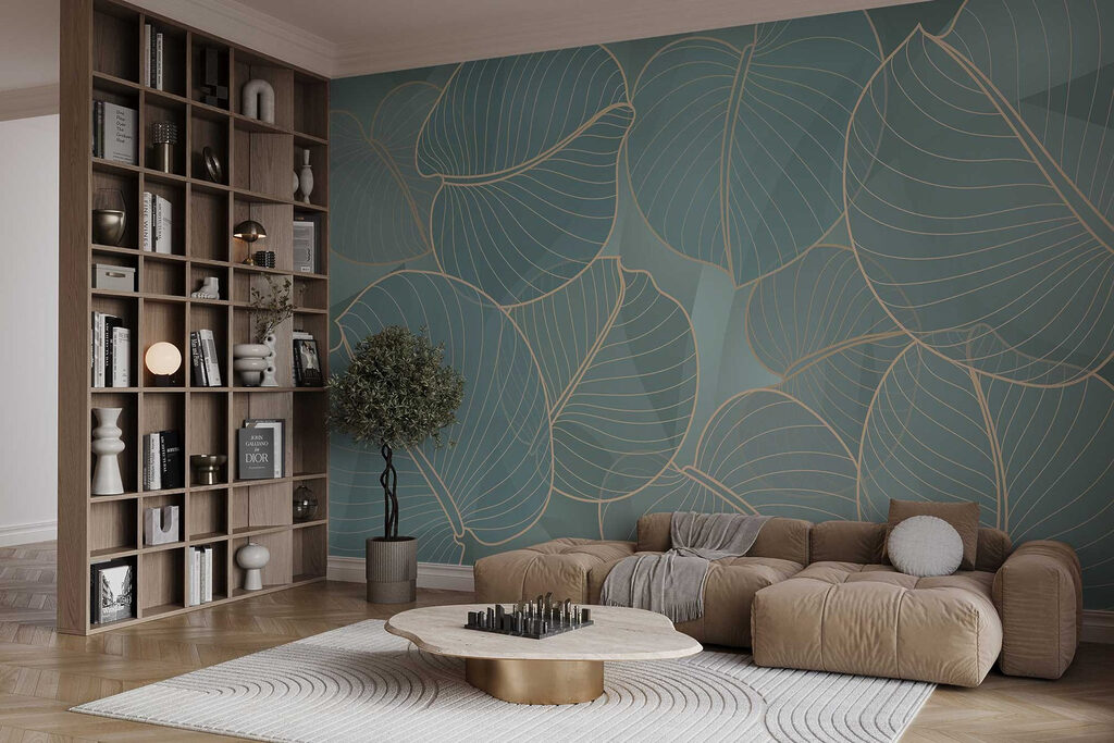 Natuurlijke bladmotieven in zachte tinten — interieur 3