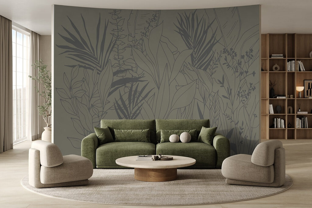 Tropentakken in dunne inktlijnen — interieur 2