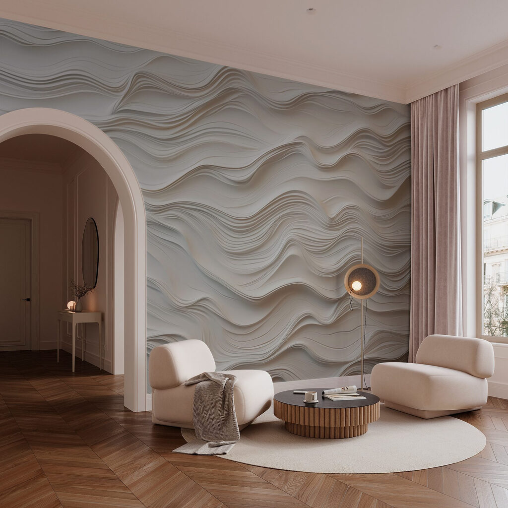 Zachte golven met een witte textuur — interieur 1