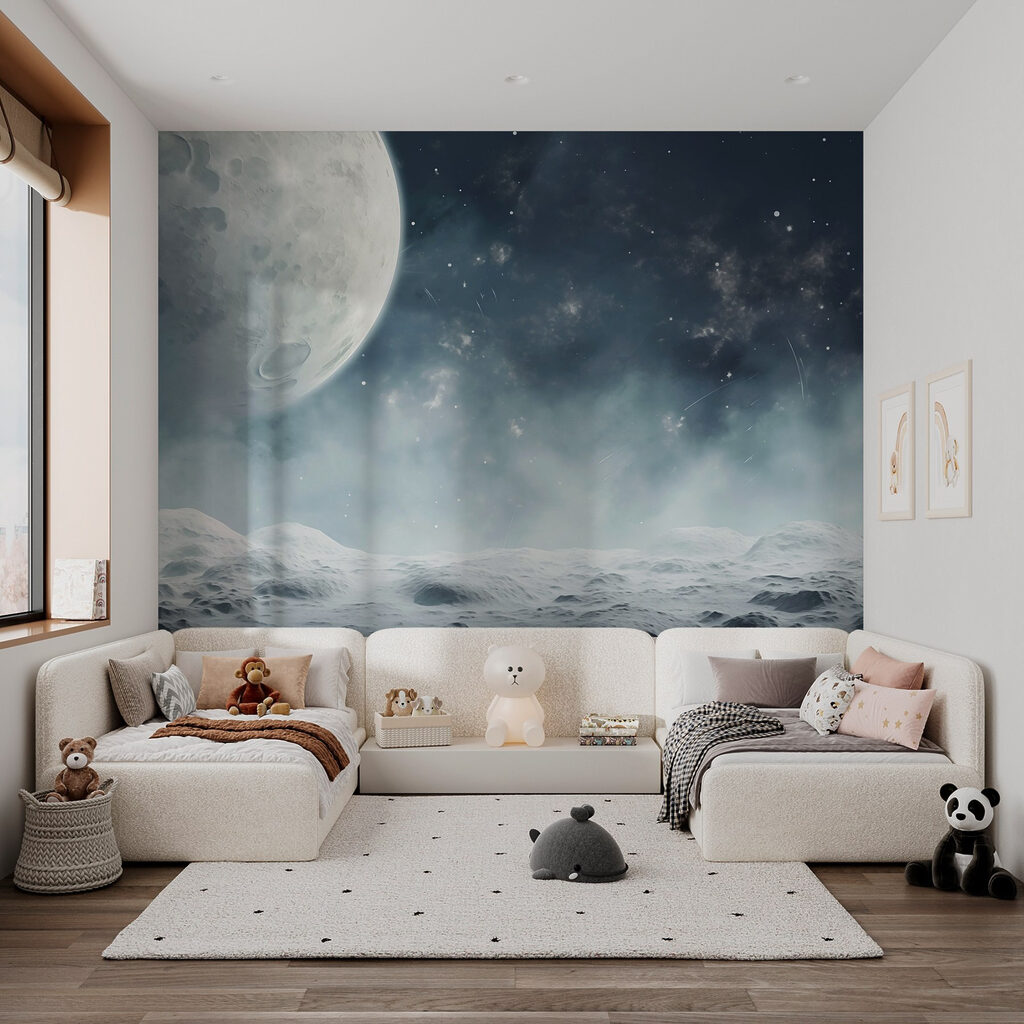 Maan boven een sneeuwvlakte — interieur 2
