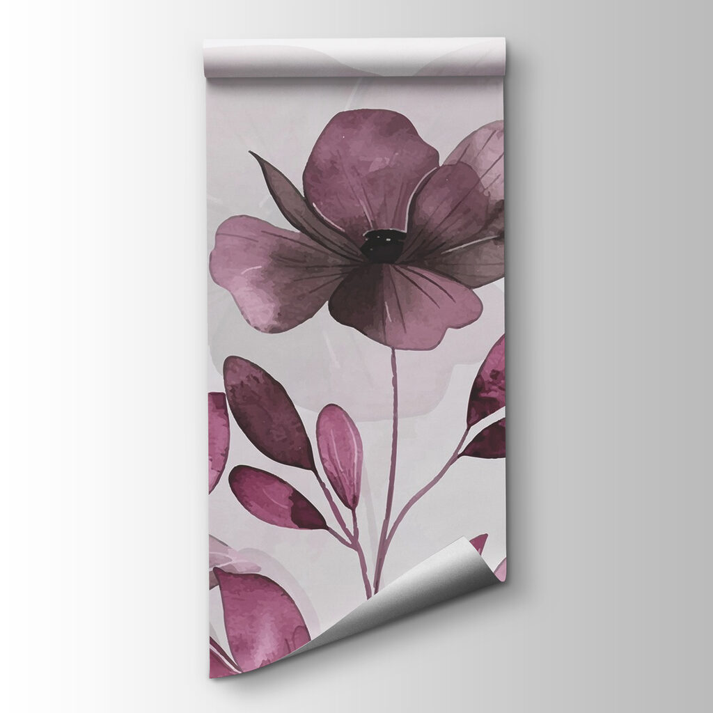 Pruimkleurige bloemen in waterverf — productweergave