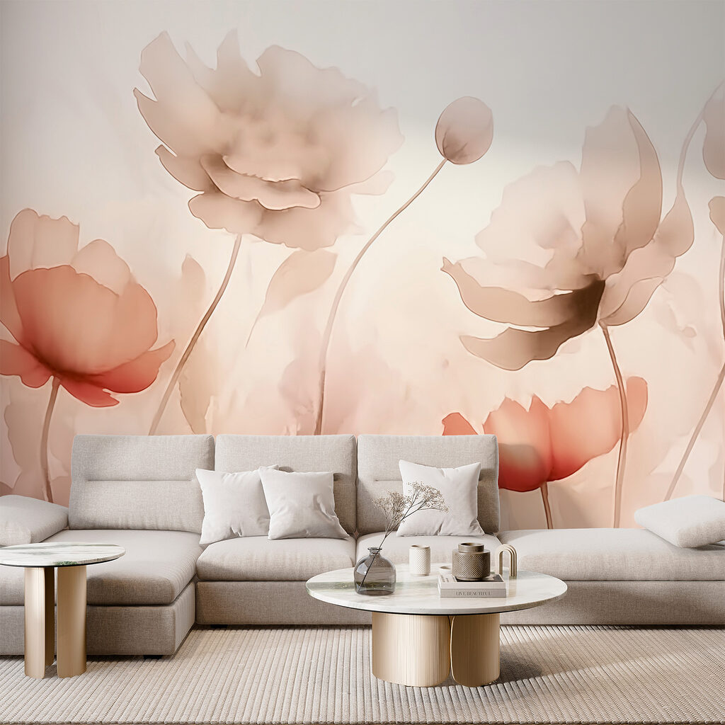 Zachte bloemen met terracotta — interieur 1