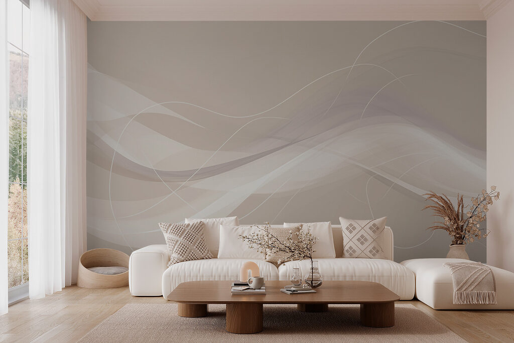 Witte en grijze golvende lijnen — interieur 1